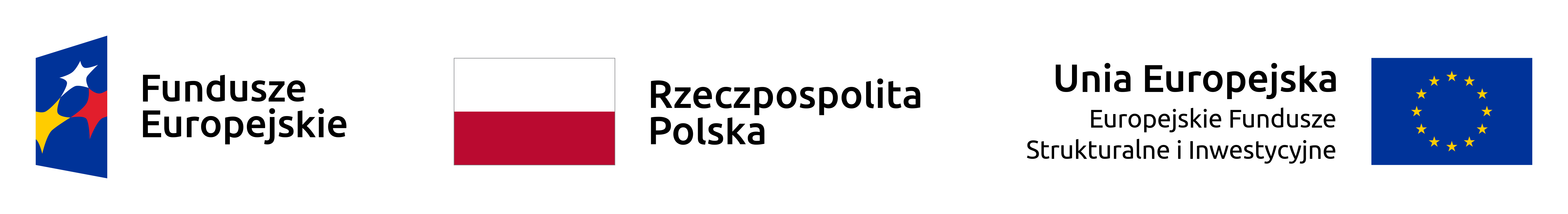 Logo Fundusze Europejskie, Rzeczypospolita Polska, Unia Europejska